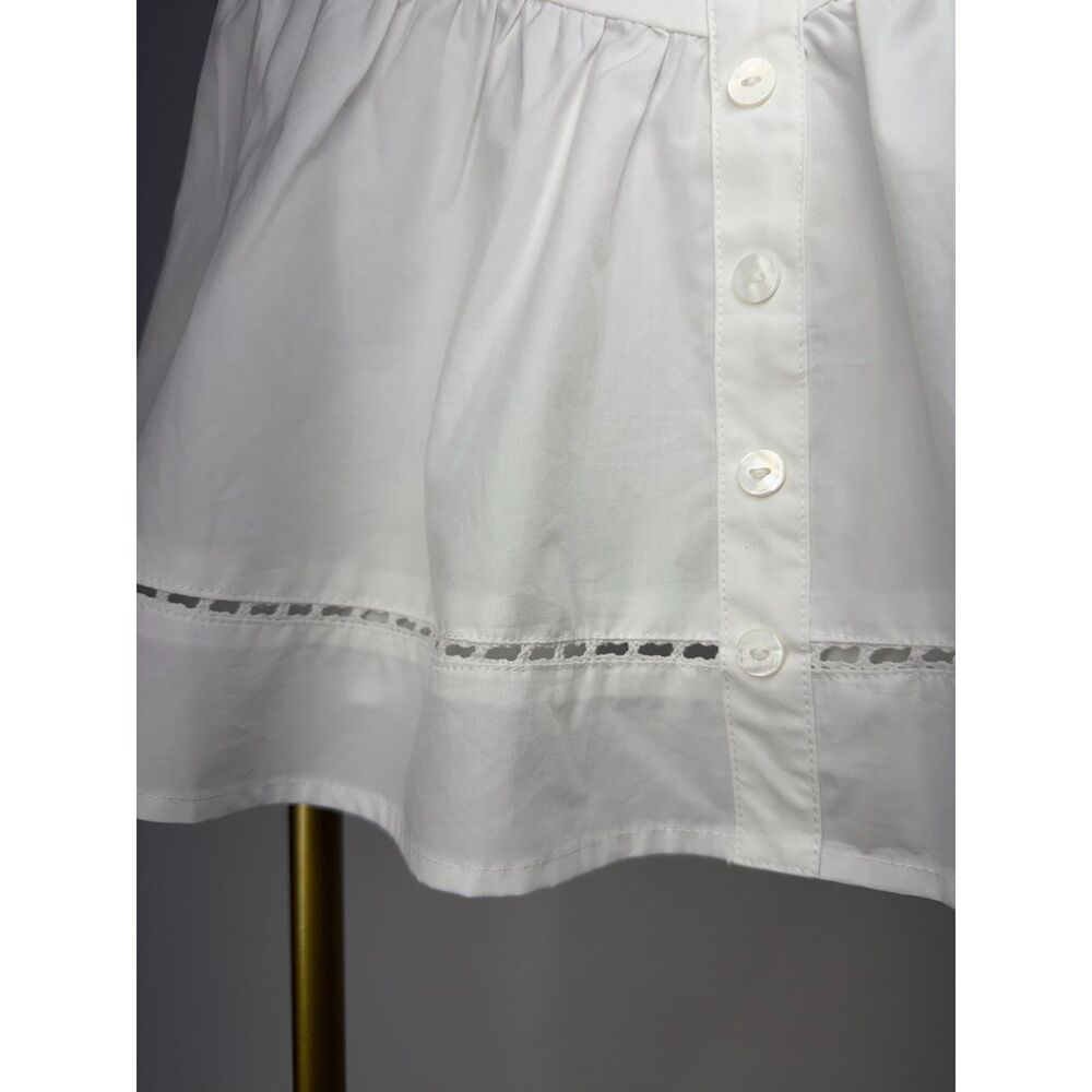 NWOT Anthropologie En Saison Brittany Peplum Top White Button Front Size S - Picture 7 of 10